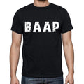 baap Herren Kurzarm-T-Shirt mit Rundhalsausschnitt, 4 Buchstaben Schwarz