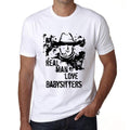 Babysitters, Real Men Love Babysitters Men's T shirt White Birthday Gift 00539