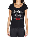 Badass Since 1961 Women's T-shirt Black Birthday Gift 00432