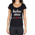 Badass Since 1984 Women's T-shirt Black Birthday Gift 00432