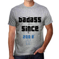 Badass Since 2008 Men's T-shirt Grey Birthday Gift 00430