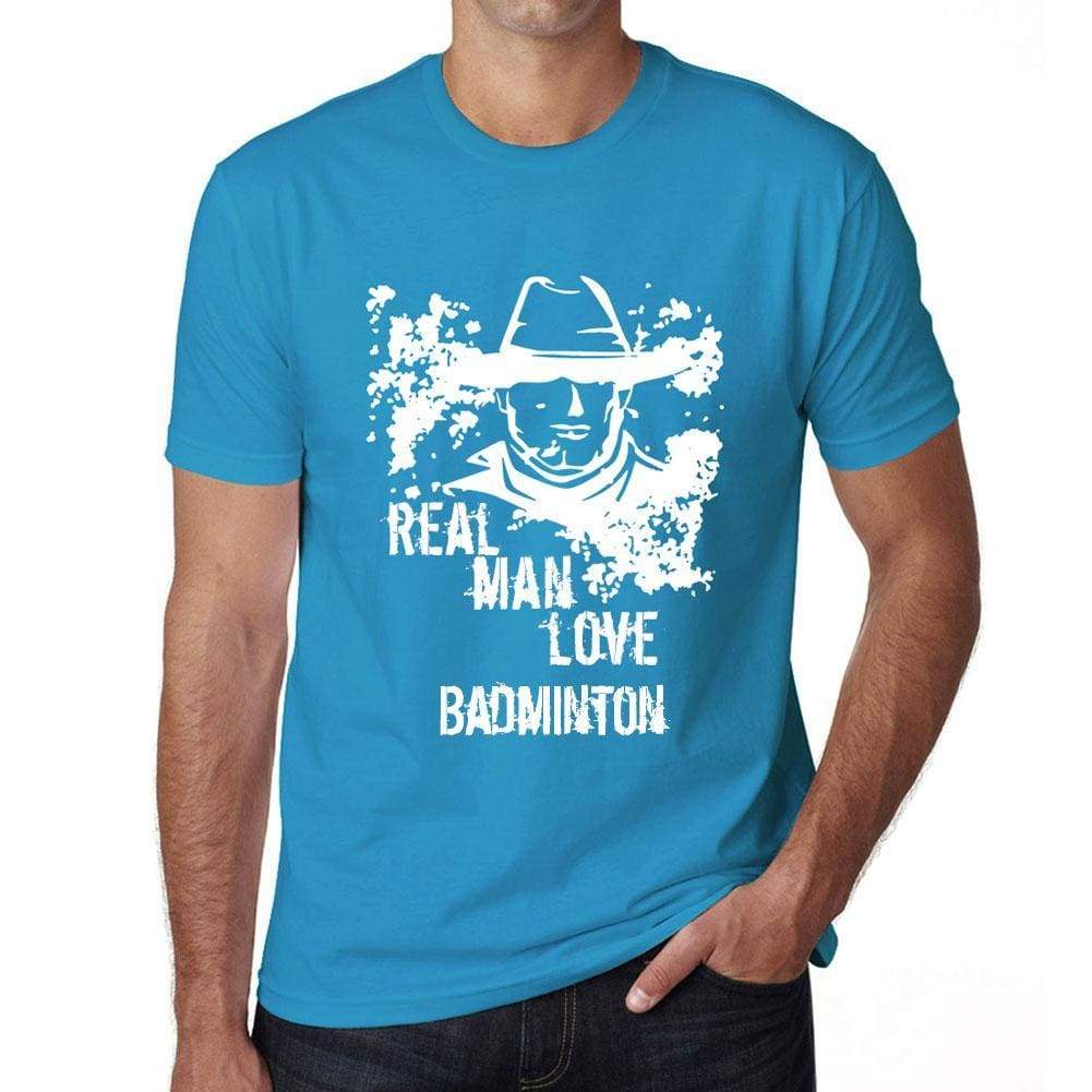 Badminton Real Men Love Badminton Mens T Shirt Blue Birthday Gift 00541 - Blue / Xs - Casual
