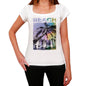 Bakau Beach Name Palm White Womens Short Sleeve Round Neck T-Shirt 00287 - White / Xs - Casual