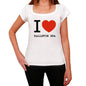 Ballston Spa I Love Citys White Womens Short Sleeve Round Neck T-Shirt 00012 - White / Xs - Casual