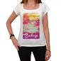 Balogo Escape To Paradise Womens Short Sleeve Round Neck T-Shirt 00280 - White / Xs - Casual
