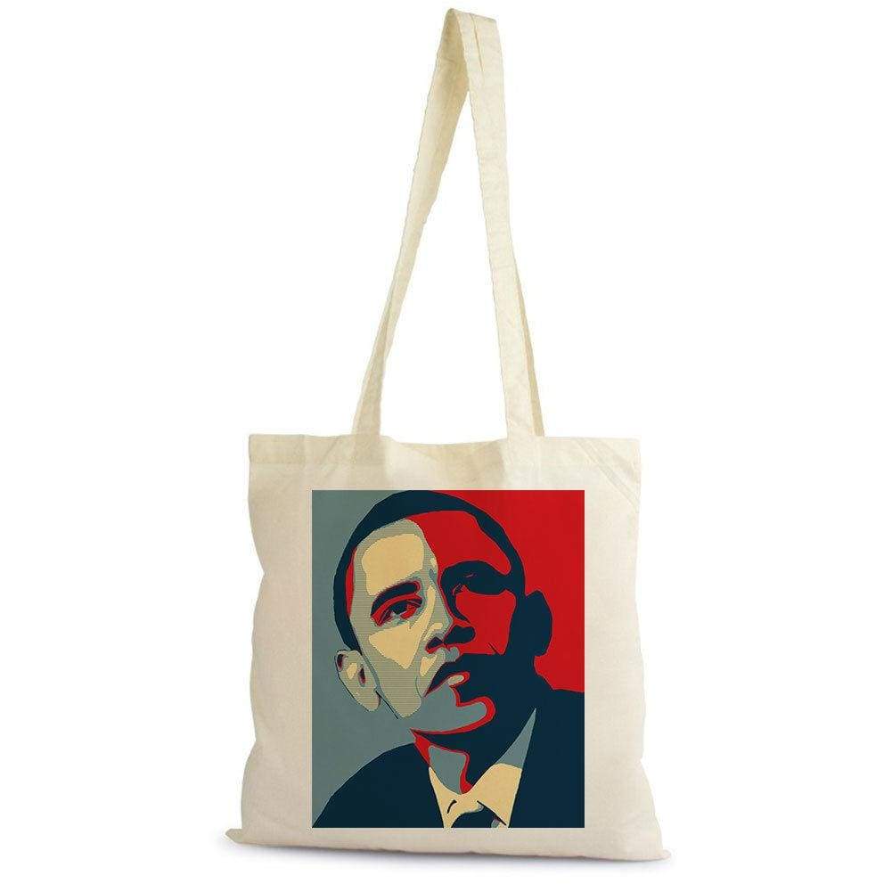 Barack Obama Tote Bag Shopping Natural Cotton Gift Beige 00272 - Beige / 100% Cotton - Tote Bag