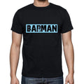 Barman t shirt, mens t-shirt, occupation, S Size, Black, Cotton