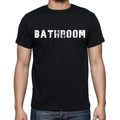 bathroom , white letters, Men's Short Sleeve Round Neck T-shirt 00007