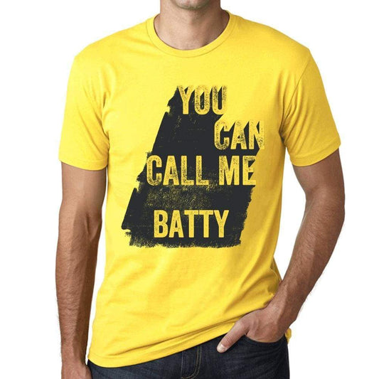 Batty You Can Call Me Batty Mens T Shirt Yellow Birthday Gift 00537 - Yellow / Xs - Casual