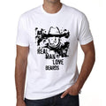 Beards, Real Men Love Beards Men's T shirt White Birthday Gift 00539