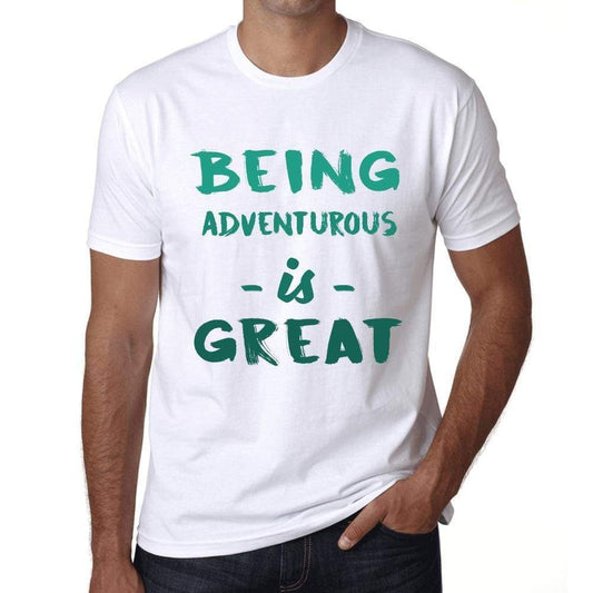 Being Adventurous Is Great, White, <span>Men's</span> <span>Short Sleeve</span> <span>Round Neck</span> T-shirt, Gift Birthday 00374 - ULTRABASIC