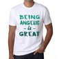 Being Angelic Is Great White Mens Short Sleeve Round Neck T-Shirt Gift Birthday 00374 - White / Xs - Casual