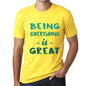 Being Cherishing Is Great Mens T-Shirt Yellow Birthday Gift 00378 - Yellow / Xs - Casual