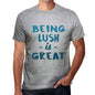 Being Lush Is Great Mens T-Shirt Grey Birthday Gift 00376 - Grey / S - Casual