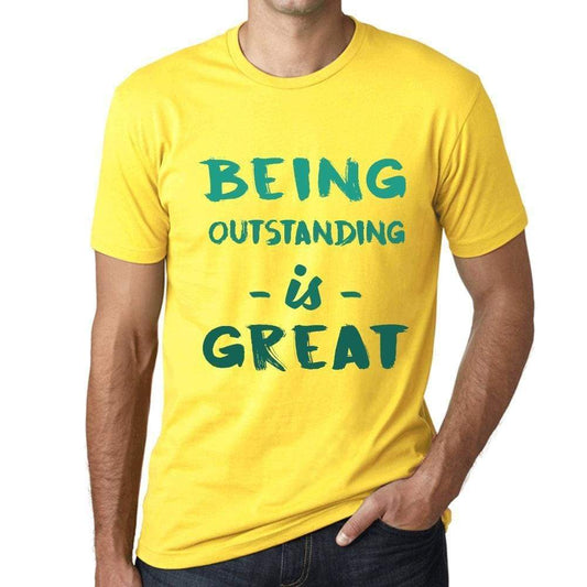 Being Outstanding Is Great Mens T-Shirt Yellow Birthday Gift 00378 - Yellow / Xs - Casual