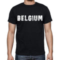 belgium Men's T-Shirt Short Sleeve Round Neck Black t shirt for men