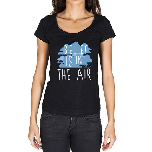 Belief In The Air Black Womens Short Sleeve Round Neck T-Shirt Gift T-Shirt 00303 - Black / Xs - Casual