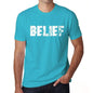 Belief Mens Short Sleeve Round Neck T-Shirt - Blue / S - Casual