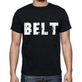 belt , white letters, Men's Short Sleeve Round Neck T-shirt 00007