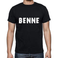 benne Men's Short Sleeve Round Neck T-shirt , 5 letters Black , word 00006