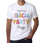 Bergeggi, Beach Party, White, <span>Men's</span> <span><span>Short Sleeve</span></span> <span>Round Neck</span> T-shirt 00279 - ULTRABASIC
