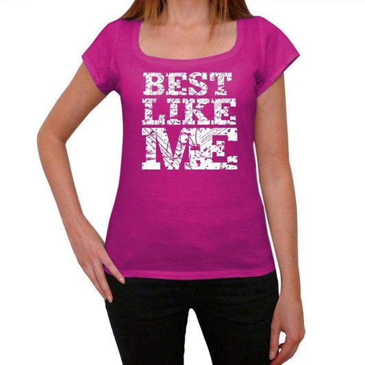 Best Like Me Pink Womens Short Sleeve Round Neck T-Shirt 00053 - Pink / Xs - Casual