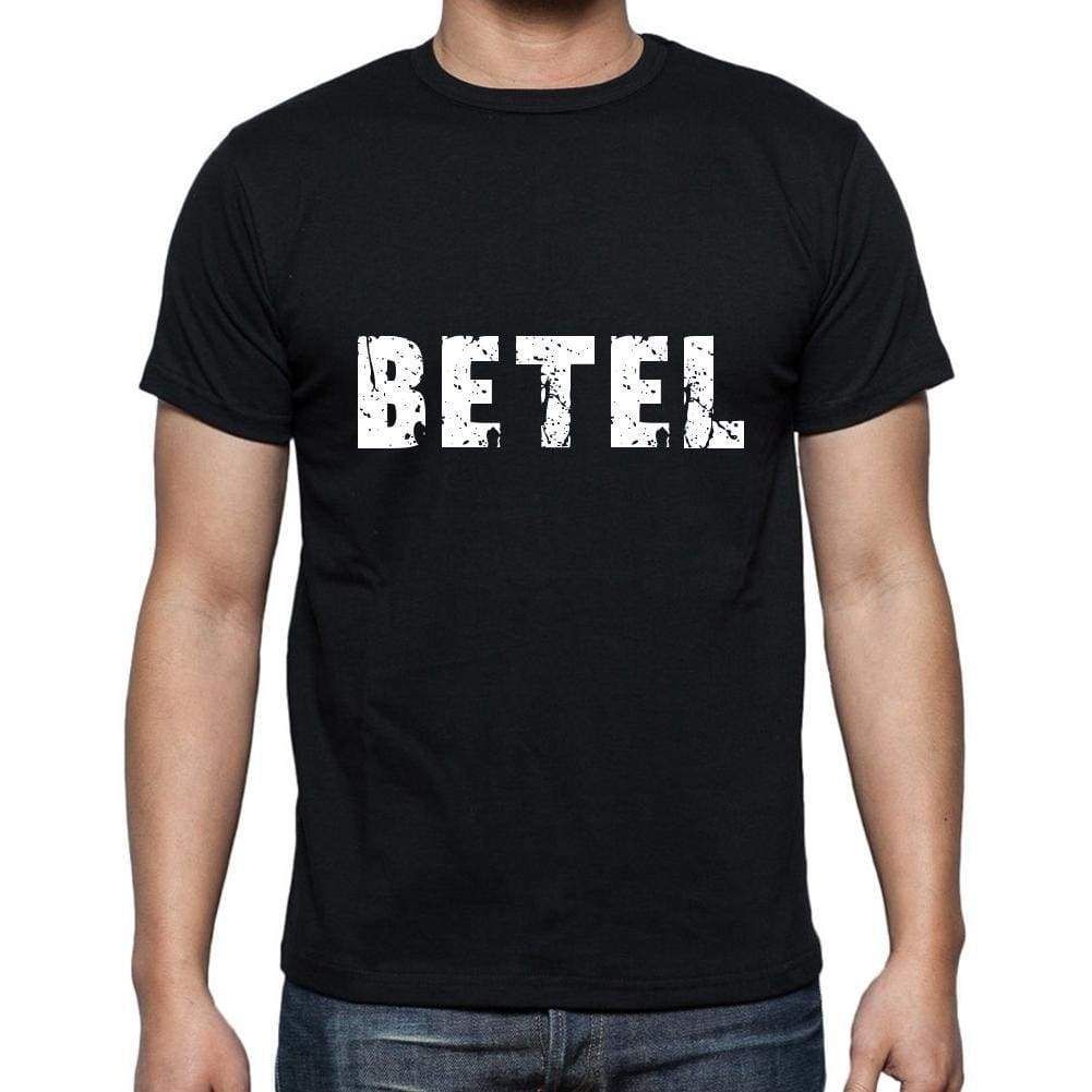 Betel Mens Short Sleeve Round Neck T-Shirt 5 Letters Black Word 00006 - Casual