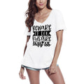 ULTRABASIC Women's T-Shirt Beware Of Dog Kids Are Shifty Too - Short Sleeve Tee Shirt Tops