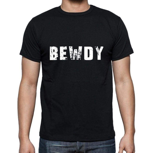 Bewdy Mens Short Sleeve Round Neck T-Shirt 5 Letters Black Word 00006 - Casual