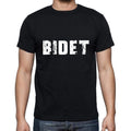 bidet Men's Short Sleeve Round Neck T-shirt , 5 letters Black , word 00006