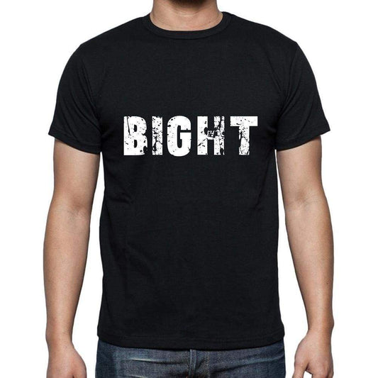 Bight Mens Short Sleeve Round Neck T-Shirt 5 Letters Black Word 00006 - Casual
