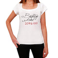 Birthday girl 2046, White women's Short Sleeve Round Neck T-shirt 00101