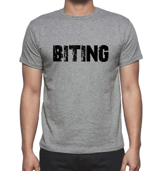 Biting Grey Mens Short Sleeve Round Neck T-Shirt 00018 - Grey / S - Casual