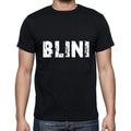 blini Men's Short Sleeve Round Neck T-shirt , 5 letters Black , word 00006