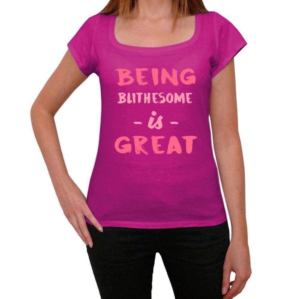 Blithesome Being Great Pink Womens Short Sleeve Round Neck T-Shirt Gift T-Shirt 00335 - Pink / Xs - Casual