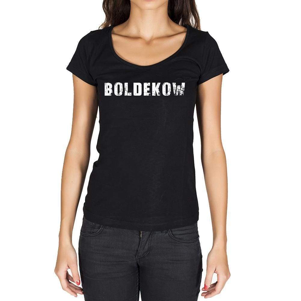 Boldekow German Cities Black Womens Short Sleeve Round Neck T-Shirt 00002 - Casual