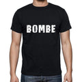 bombe Men's Short Sleeve Round Neck T-shirt , 5 letters Black , word 00006