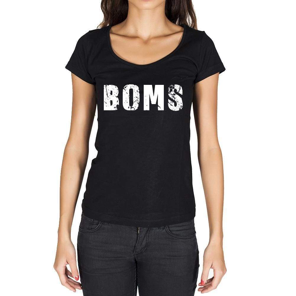 Boms German Cities Black Womens Short Sleeve Round Neck T-Shirt 00002 - Casual