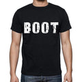 boot , white letters, Men's Short Sleeve Round Neck T-shirt 00007