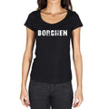 borchen, German Cities Black, Women's Short Sleeve Round Neck T-shirt 00002