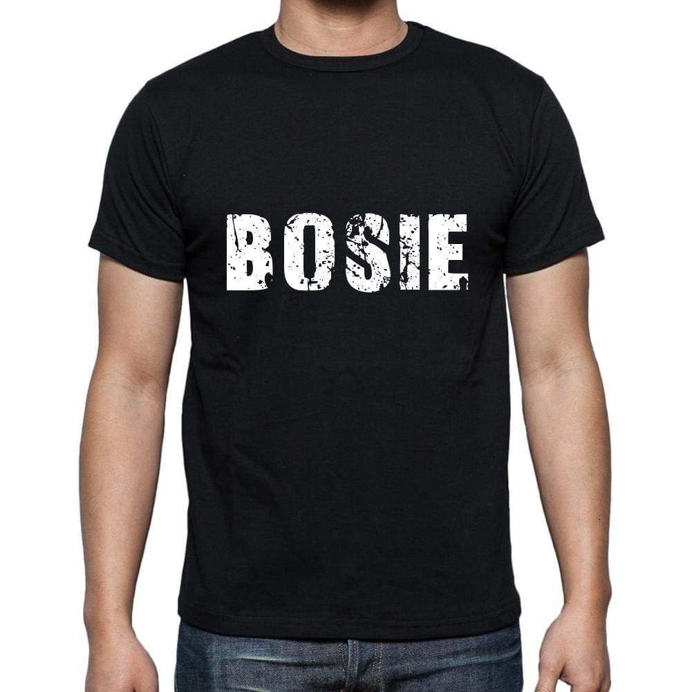 Bosie Mens Short Sleeve Round Neck T-Shirt 5 Letters Black Word 00006 - Casual