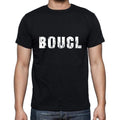 boucl Men's Short Sleeve Round Neck T-shirt , 5 letters Black , word 00006