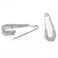 Boucles d'oreilles épingle à nourrice couleur argent strass argent cadeau