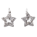 Boucles d'oreilles étoile couleur argent et strass argentés cadeau