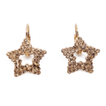 Boucles d'oreilles étoile doré couleur or et strass dorés cadeau
