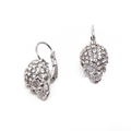 Boucles d'oreilles Tête de mort couleur argent strass argent cadeau
