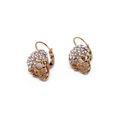 Boucles d'oreilles tête de mort doré couleur or et strass argentés cadeau