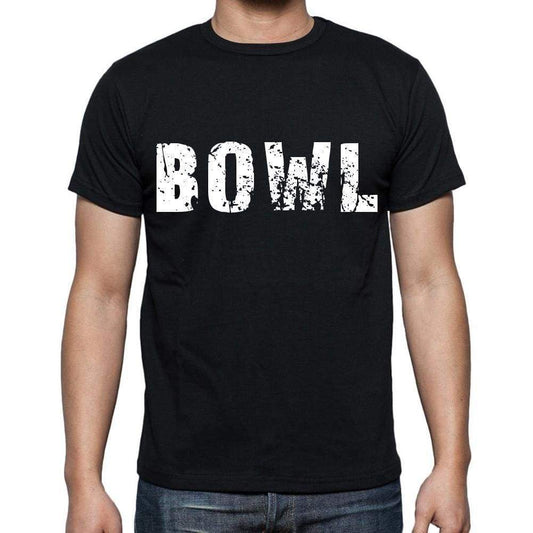 Bowl White Letters Mens Short Sleeve Round Neck T-Shirt 00007