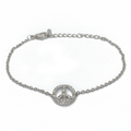Bracelet peace and love couleur argent strass argent