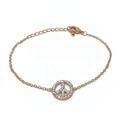 Bracelet peace and love couleur or strass argent